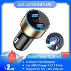 2022 автомобильное USB зарядное устройство 2 порта 3.1A диагностические инструменты двойное USB зарядное устройство ЖК-дисплей Быстрая зарядка для мобильного телефона автомобильные аксессуары