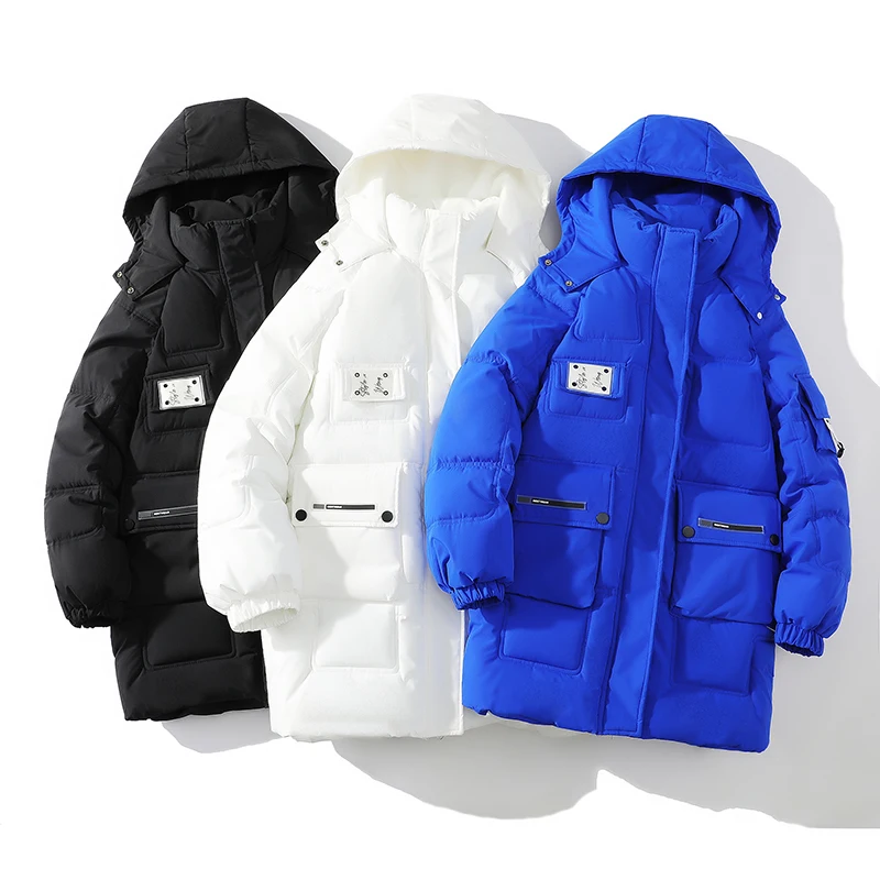 2023 Men's Winter Jacket And Coats Thicken Warm Hooded Mid Length Cotton Padded Windproof Waterproof Outwear