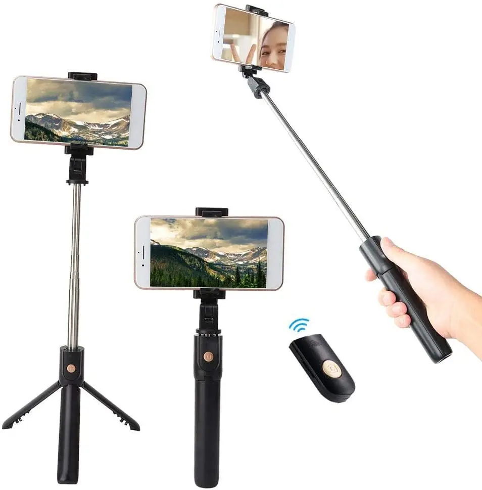 

2023 2 em 1 ABS + bastão de selfie de aço inoxidável com um clipe retrátil para celular para celular iOS sistema Android g