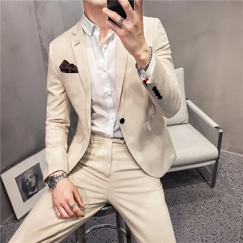 

(Jacket+Pants) 2023 Groom's Wedding Dress High Quality Business Suits Men's Plaid Slim Fit Casual Tuxedo Fashion Blazers 6XL 7XL