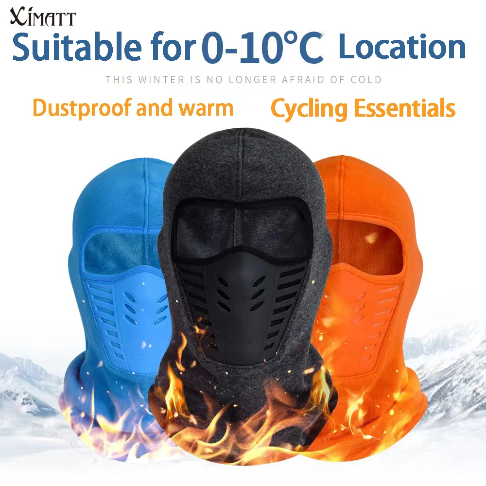 

XIMATT Autumn Winter Fleece Keeping Warm Cycling Caps Outdoor Windproof Protecting Face Sports Balaclava Motorcycles Bike Mask