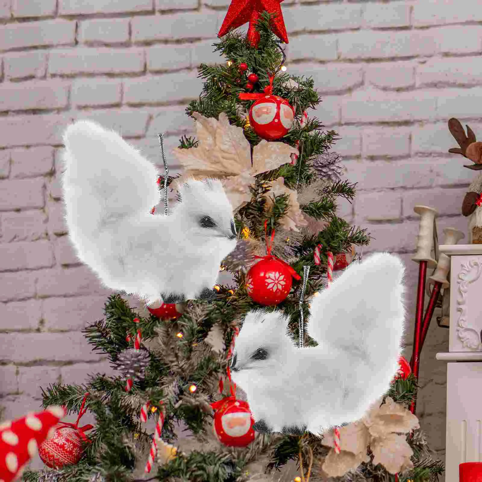 

Small Plush Squirrel Mini Xmas Tree Squirrels Decors Desk Lovely Plastic Faux Fur Furry Ornament