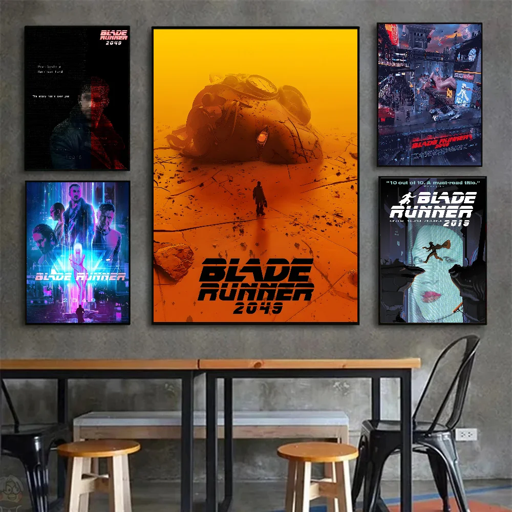 Moive Blade Runner 2049 Poster Self-adhesive Art Waterproof Paper Sticker Coffee House Bar Room Wall Decor