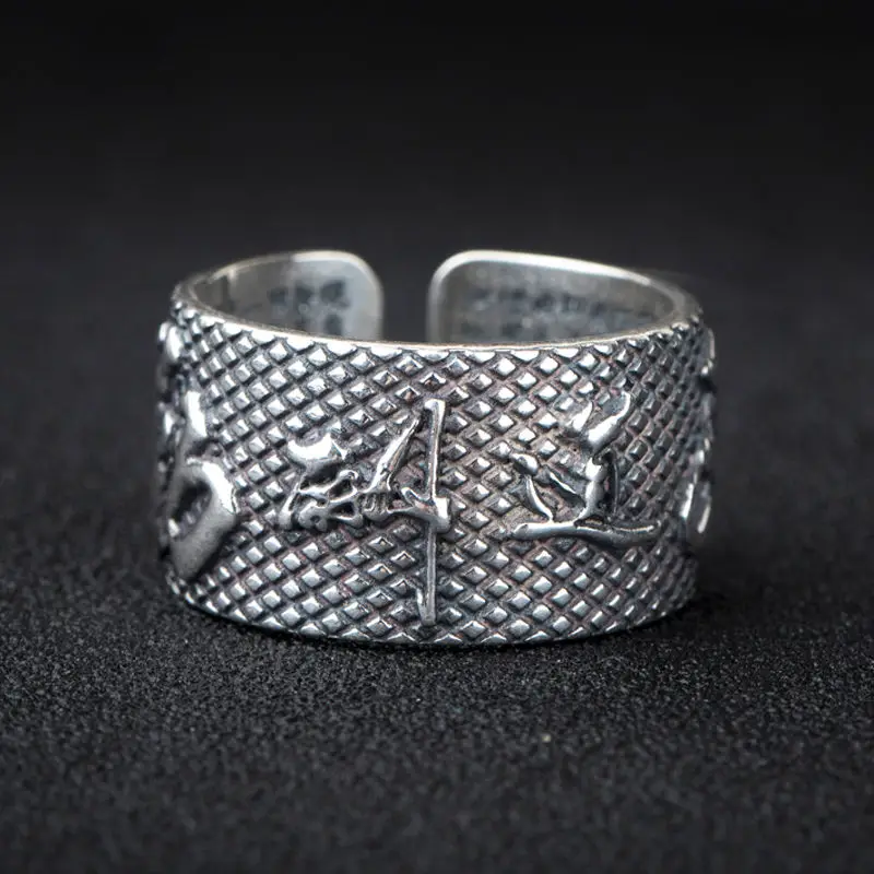 

Новинка, мужское кольцо в китайском стиле из серебра S925 пробы в стиле ретро