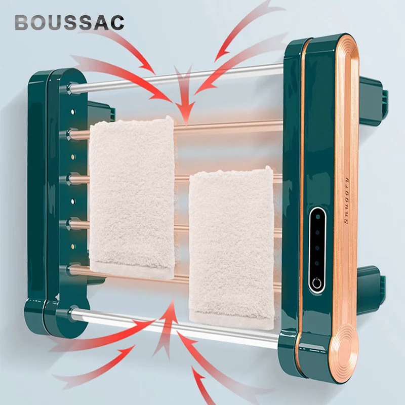 

Smart Home Towel Warmer UV Sterilization No Drilling Towel Rack Dryer Bathroom Products Towel Shelf Drying Rack