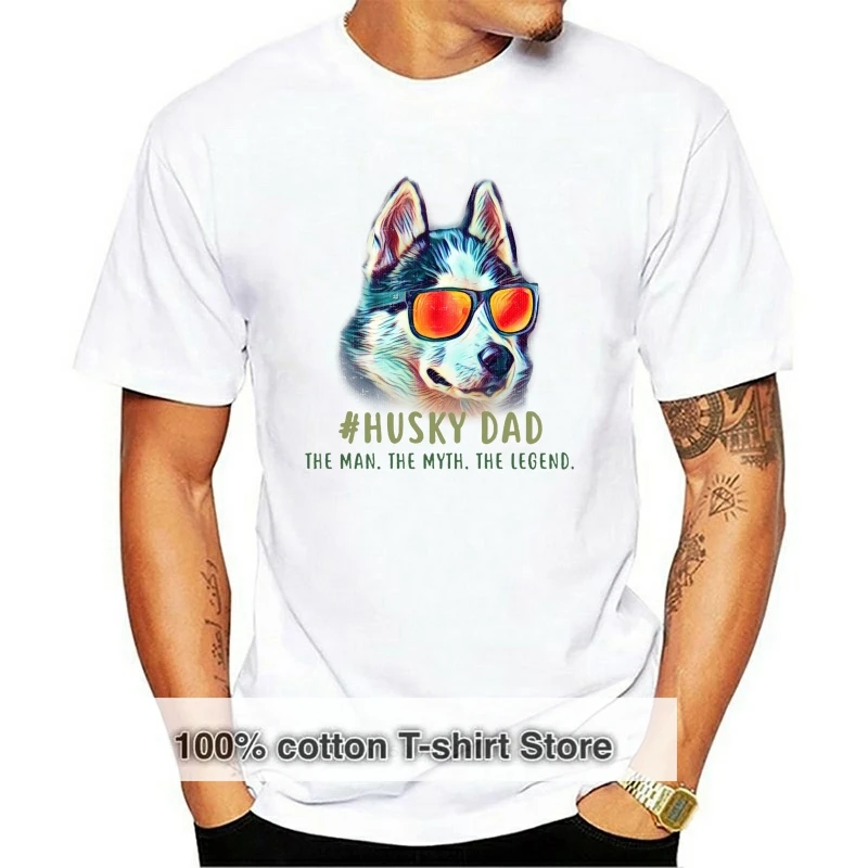 

Husky Dad The Man The Myth The Legend Men T-Shirt Cotton S-3Xl Free Style Tee Shirt