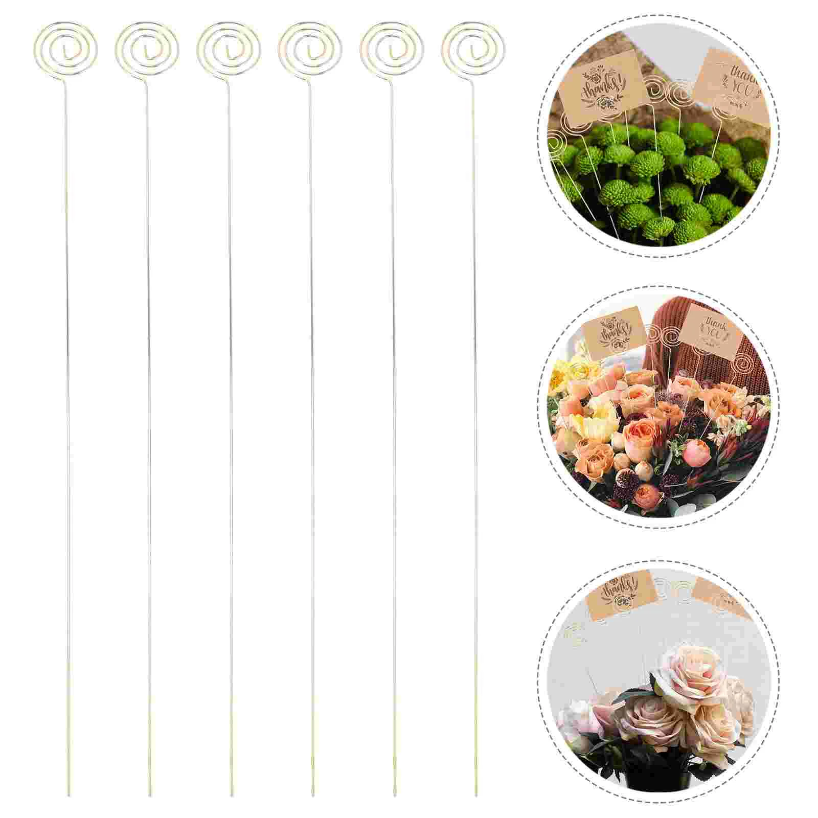 

30pcs Place Holder Photo Wire Clip Table Number Holder Note Paper Holder Clip Flower Holder Stick Memo Wire Clip