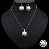 funmode blockbuster new necklace womens ins niche design pearl collarbone chain vintage luxury earring ring set fs389