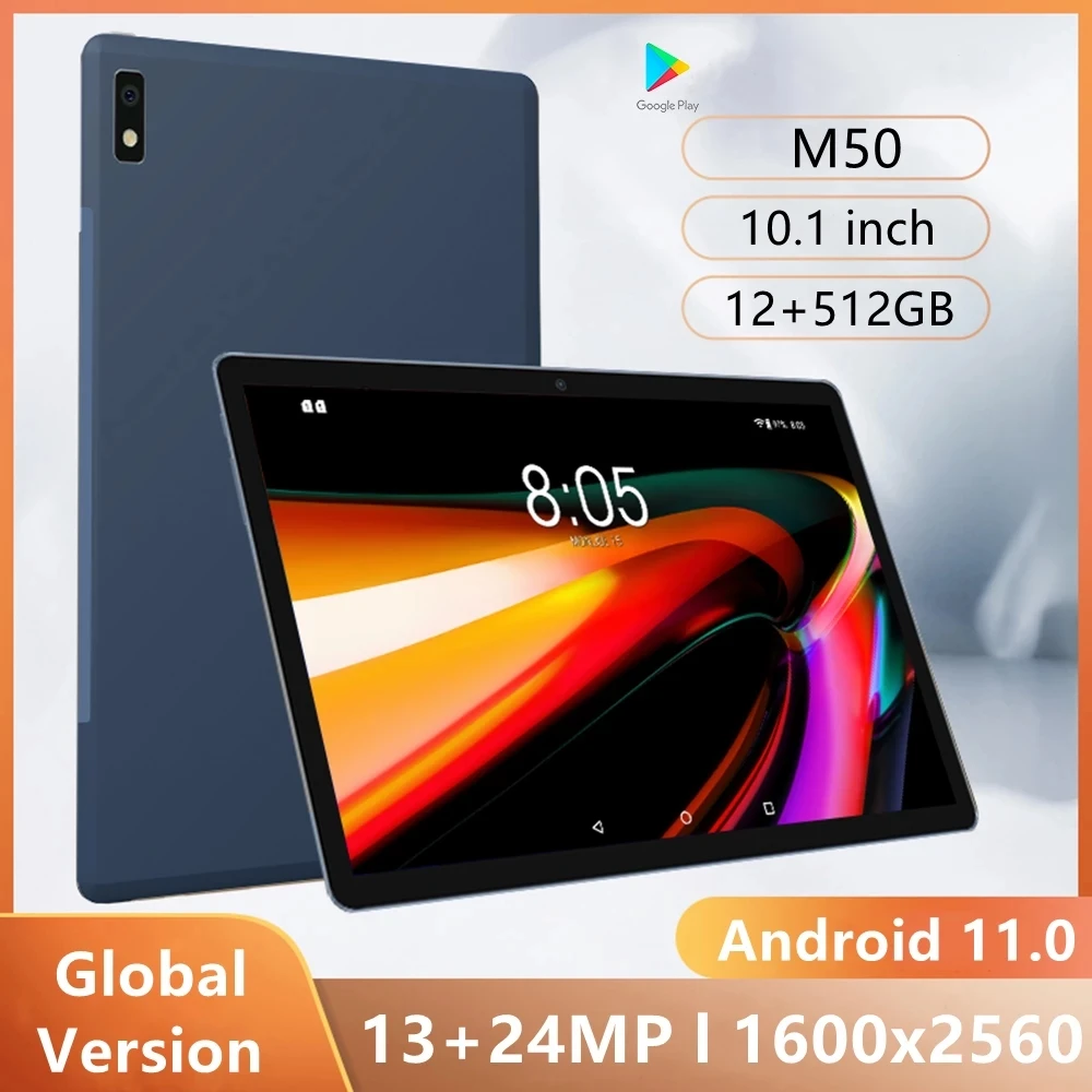 

Планшетный ПК M50 10,1 дюймов планшет 12 Гб + 512 Гб планшет android 4G/телефон планшет 10 дюймов планшет Android 11,0 планшеты дешевый планшет с двумя sim-карта...