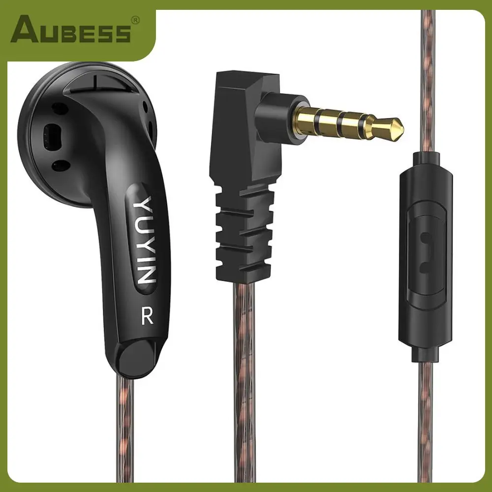 

3.5mm In Ear Common Headset Gold-plated With Microphone Sleep Earbuds With Mic Bass Comfortable Office Accessories Black