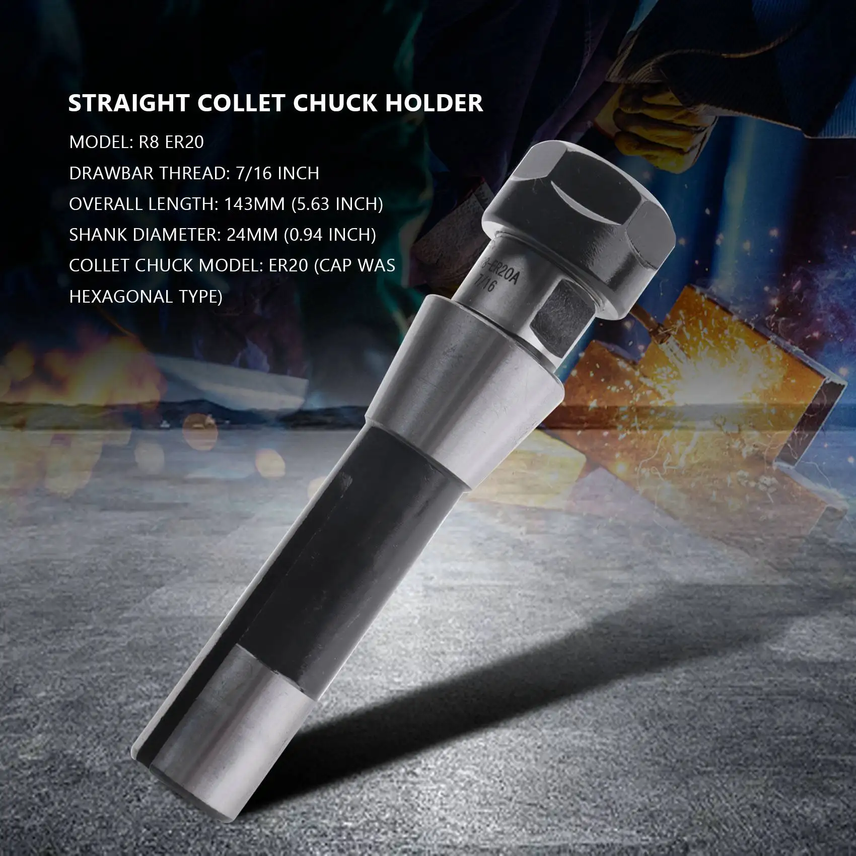 R8 ER20 7/16 дюймов цанговый патрон Держатель CNC фрезерный станок Arbor держатель