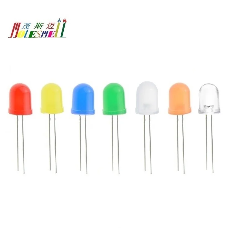 

10pcs 10mm Round Led Red Yellow Blue Green White Orange Purple Pink Warm white RGB Diffused/Water Clear Lens Light Lamp Diodes