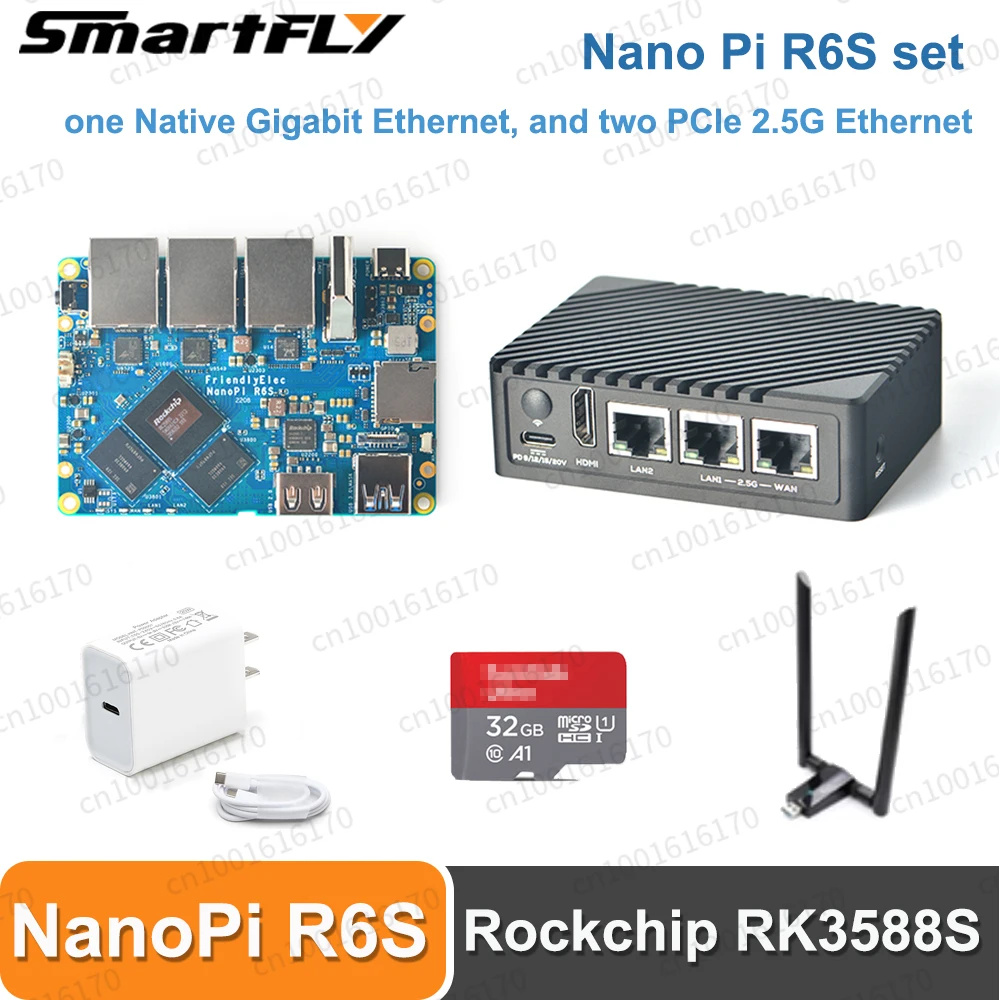 

Smartfly NanoPi R6S набор Rockchip RK3588S NPU 6 топ двойной 2,5G + гигабитная мини-Плата развития Поддержка Android/Ubuntu/FriendlyWrt