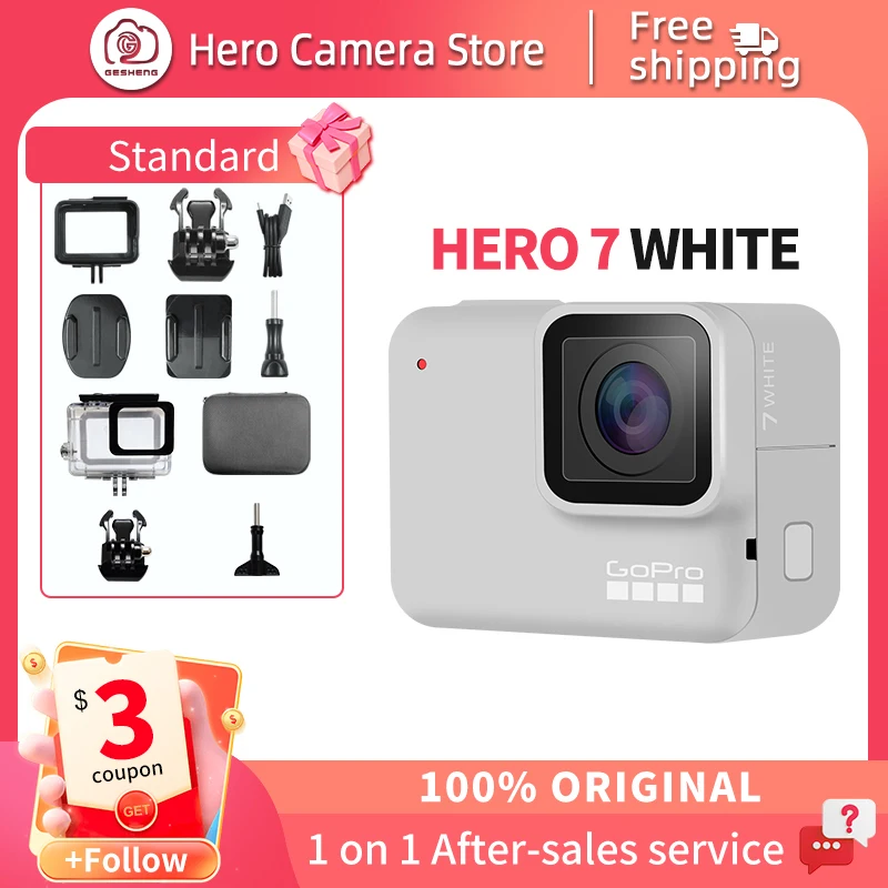 GoPro HERO7 белая экшн-камера Оригинальная Ultra HD hero 7 белая Лыжная и велосипедная Спортивная камера go pro
