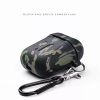 for airpods case camouflage army silicone shockproof protection cover carabiner men cover funda for airpods 2 1 case strap