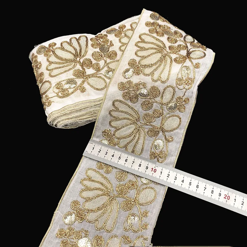 Лента с цветочной вышивкой в этническом стиле 1 ярд | Кружево