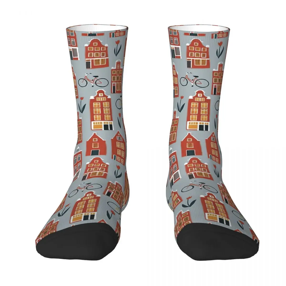 Cute Amsterdam Houses Pattern Adult Socks,Unisex socks,men Socks women Socks