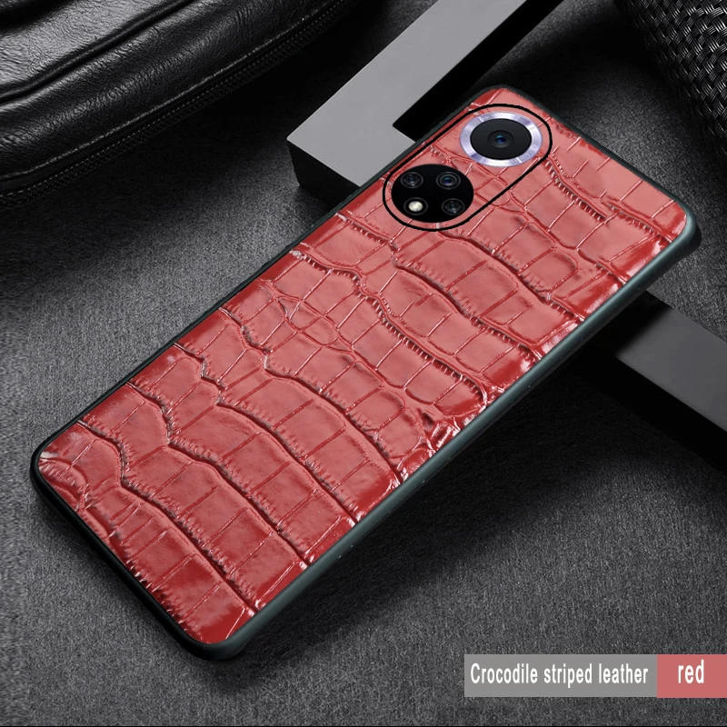 Leather Cowhide phone Case For huawei nova 10 9 8 7 6 pro 8 7 SE  All-inclusive lens Phone Case Crocodile skin Back Cover case enlarge
