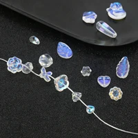 ab shiny crystal beads butterfly heart water drop flower leaf czech glass spacer beads for jewelry making bracelet accessories