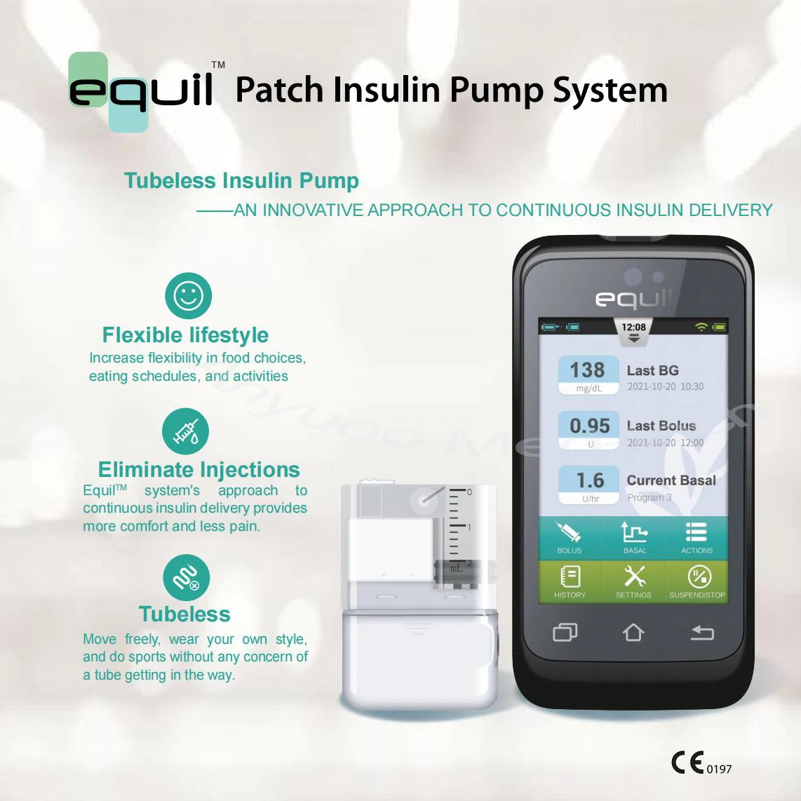 

Умный инсулинотерапевтический патч-насос бескамерный автоматический беспроводной монитор уровня глюкозы в крови инсулиновый насос накле...