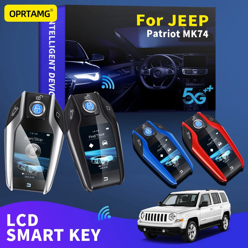 

OPRTAMG For Jeep Patriot MK74 2012 2013 2014 2015 2016 2017 2018 2019 2020 2021 2022 Modified Car Smart LCD Key Remote smart key