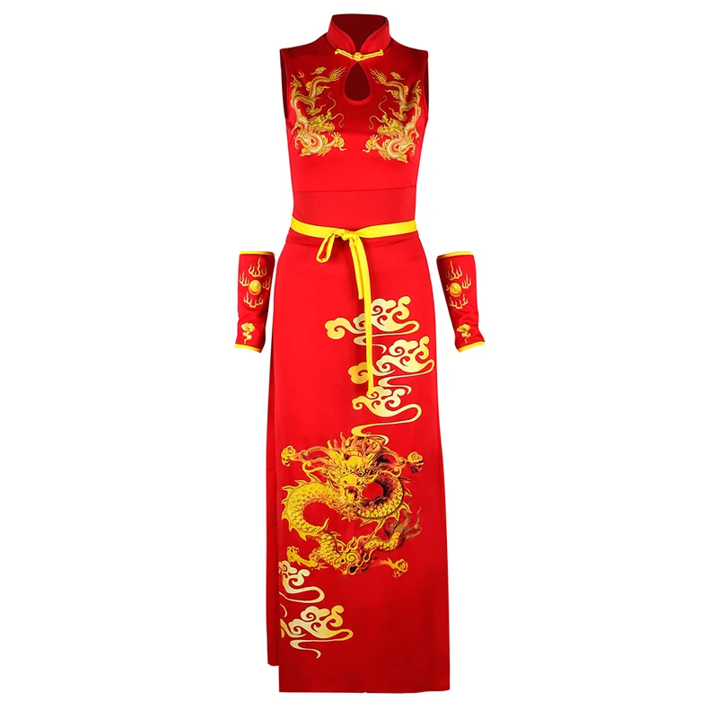 

Chinese Style Cheongsam Jazz Dance Costumes Women'S Group Performance Stage Costumes Red Outfits Pole Dance Clothing 2022