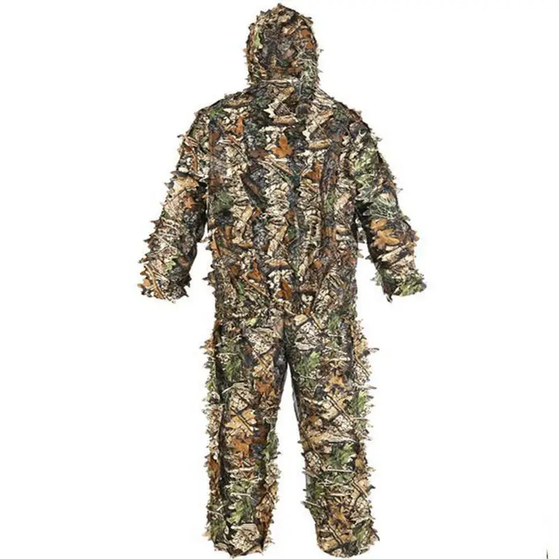 

Woodland Camouflage Uniform 3d Leafy Ghillie Suit Breathable Outdoor Camo Ghillie Suit Hooded Apparel Suit For Wild Bird