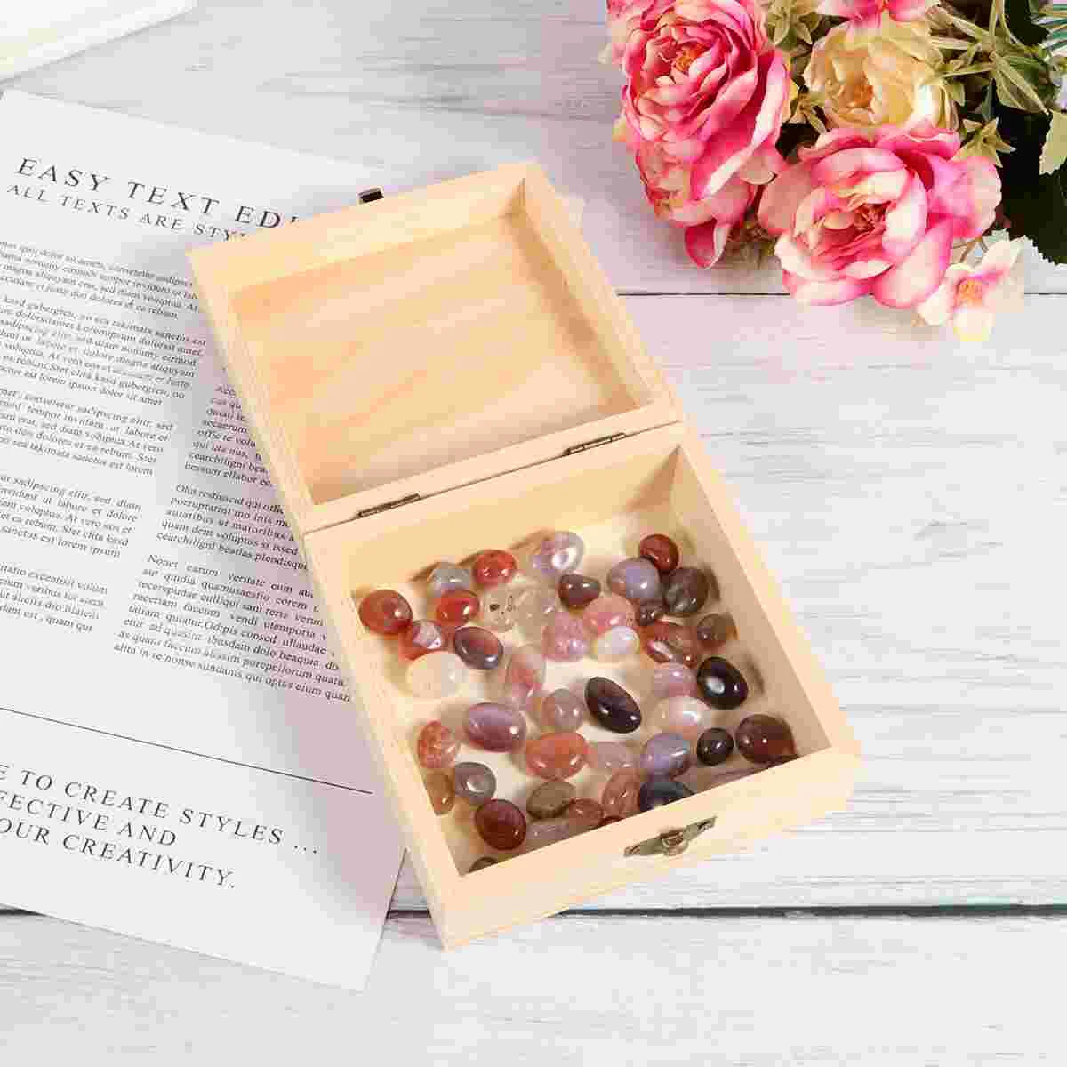 

Box Wooden Wood Jewelry Unfinishedtreasure Gift Boxes Unpaintedtrinket Container Storage Toy Mini Plain Ring Jewellerycase Lock