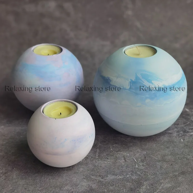 Три размера круглый шариковый подсвечник силиконовая форма ручной работы