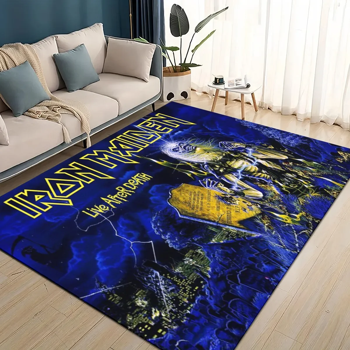 

3D I-Iron-Maidens Metal Band Area Rug Large,Carpet Rug for Living Room Bedroom Sofa Doormat Decoration,kid Non-slip Floor Mat