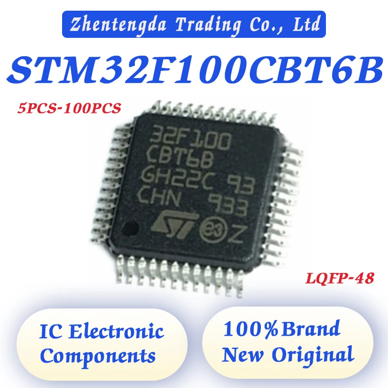 

5-100pcs New STM32F100CBT6B STM32F100CBT6 STM32F100CB STM32F100 STM32F STM32 STM IC MCU Chip LQFP-48
