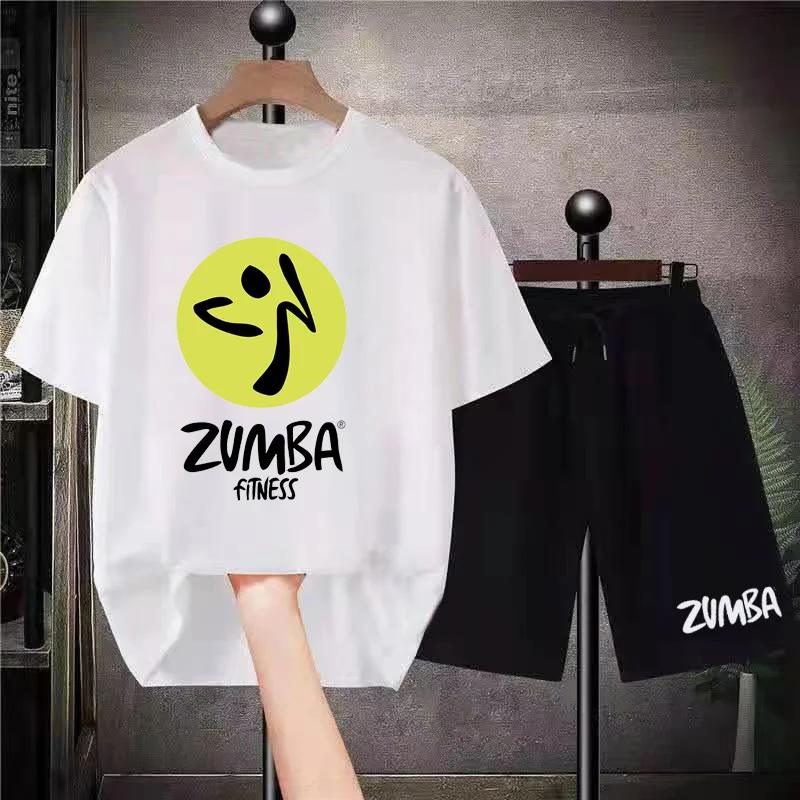 Alphabet Print Men's Sportswear Short Sleeve Summer Cotton T-shirt Shorts 2-piece Set Fashionable High-quality New Sportswear