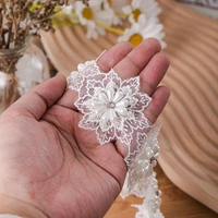 flower lace design for wedding dress sewing fabric applique handmade material diy crafts supplies clothing decorative ribbon 1m