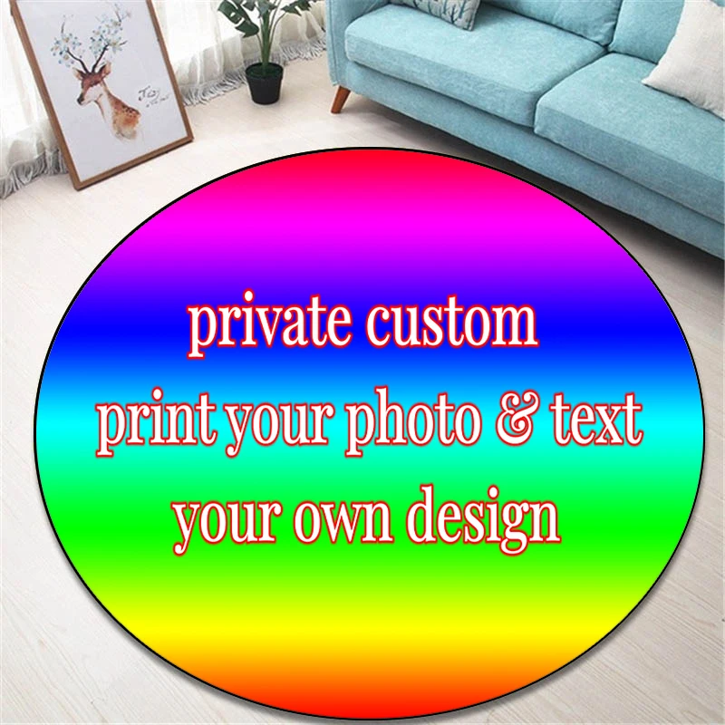CUSTOMIZED Pattern Round Area Rug Chair Mat Carpet Bedroom Living Room Boys Symbol Round Play Cushion