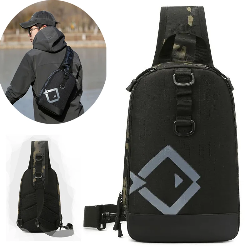 Men's ins Simple Shoulder Bag Waist Pack Chest Bag Small Shoulder Bag Multi-Pocket Students Crossbody Bag