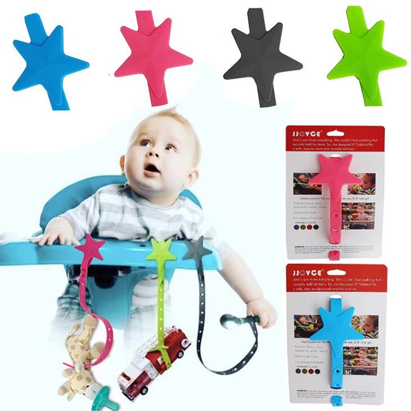 

Non-toxic Baby Star Pacifier Chain Strap Silicone Stroller Hook Baby Stroller Toy Holder for Infant Toddler Baby Accessories