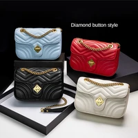 leather diamond chain bag versatile one shoulder messenger bag french fashion handbag 2022 new trendy womens bags
