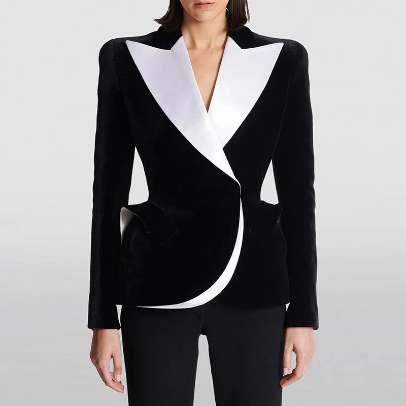 Бренд 2024 дизайнерская черная короткая куртка женская цветная с одной золотой