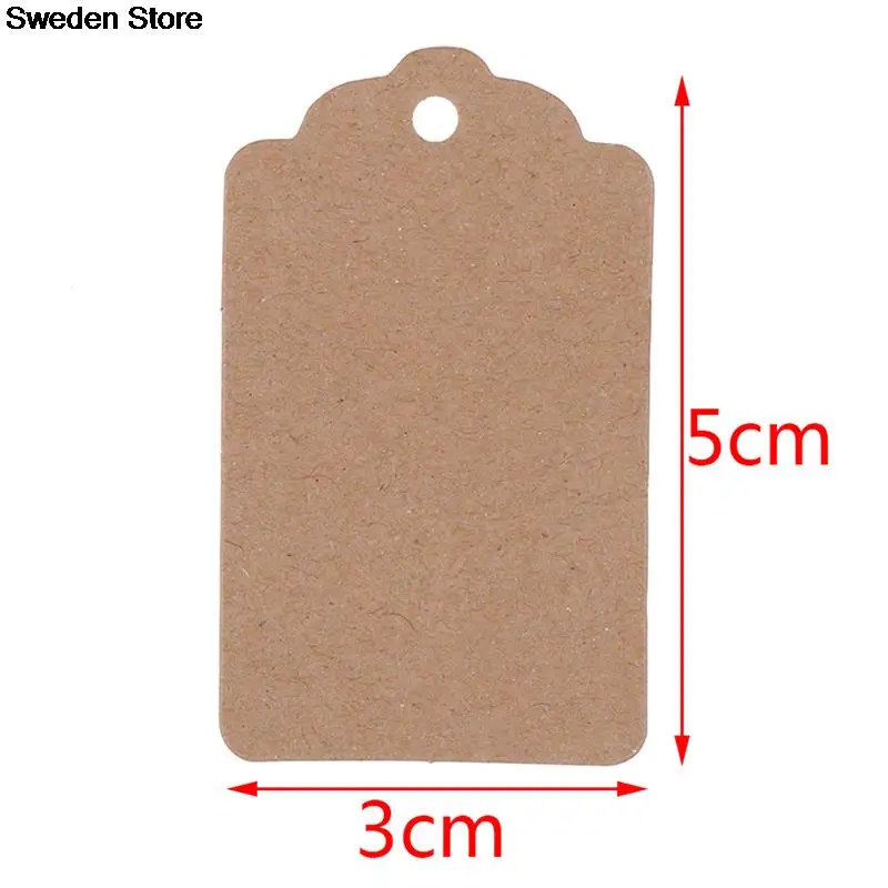 100 шт./лот пустая бирка из крафт-бумаги с веревкой 20 м ценники подарочные карты шт.
