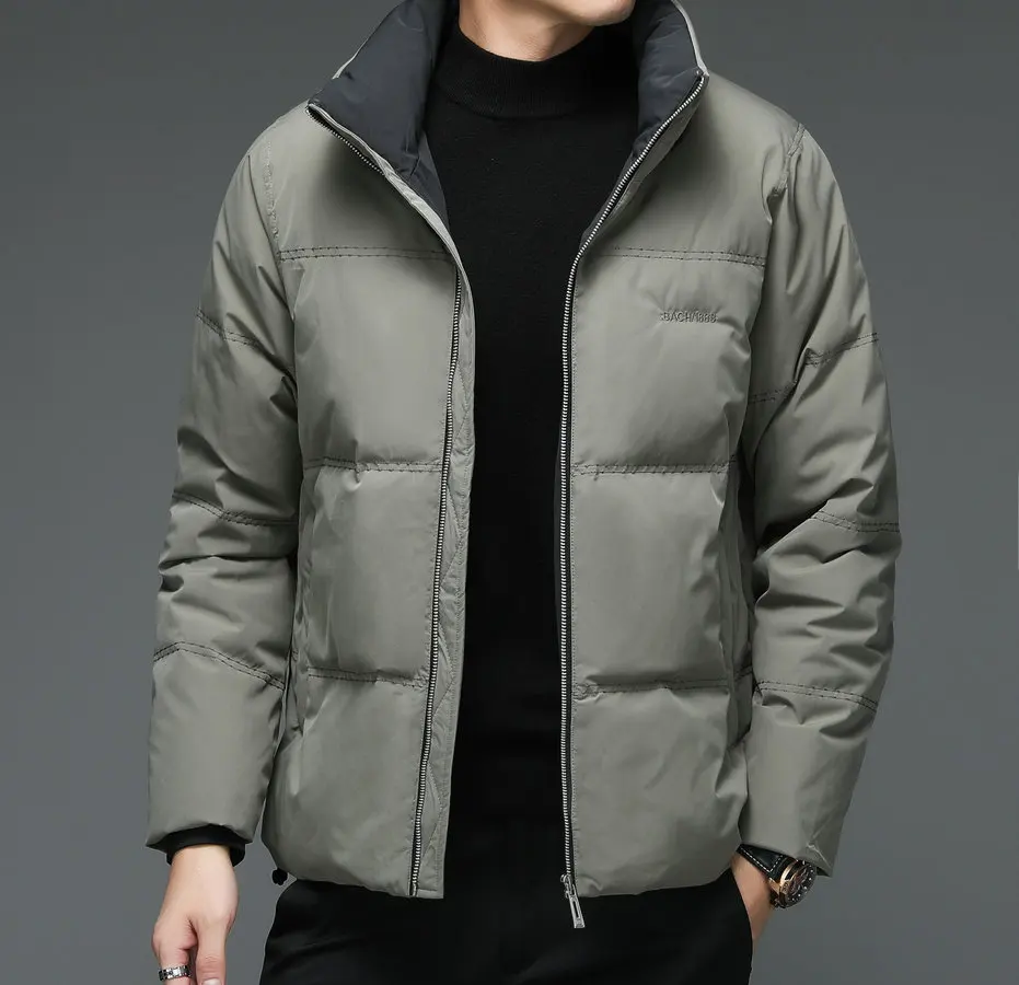 Men Black Navy Blue Green Gray Puffer Bacic Coats Winter Thick Thermal Puff Jackets Male Casual Warm Quilted Padded Outerwear