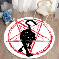 black cat round carpet for living room rugs children carpet bedroom bath mat for children home decoration anti slip doormat
