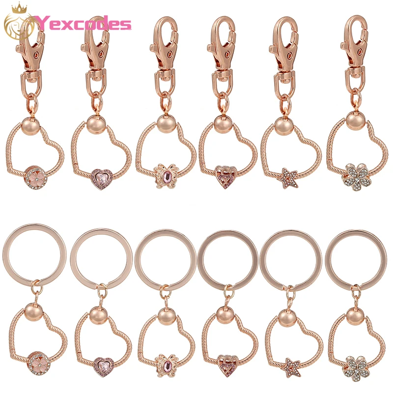 

Цепочка для ключей в европейском стиле, изящный брелок с подвеской в виде автомобильной сумки, цвет розовое золото, для мужчин и женщин, для ...