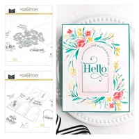newest scrapbook diary decoration embossing stamp set diy greeting card handmade craft mold arched sentiments metal cutting dies