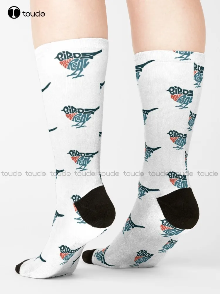 

Birds Aren'T Real Words Bird Birds Are Fake Trendy Desing Funny Shirt Quotes Socks Custom Men Socks Street Skateboard Socks Gift
