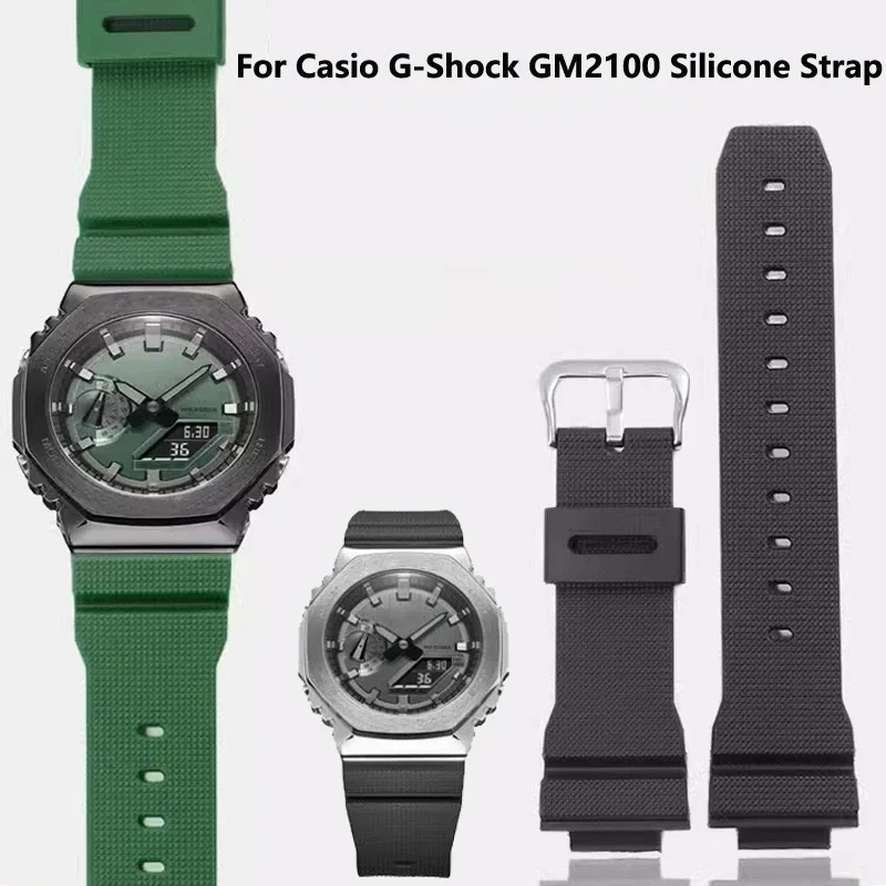 Ремешок резиновый для Casio G-Shock GM2100 GA2100 DW5600GM GA 2100 DW6900 силиконовый браслет наручных