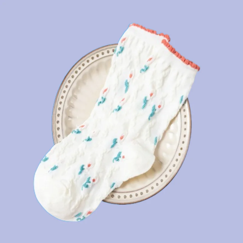 4/8 пар цветные кружевные повседневные хлопковые носки новинка женские