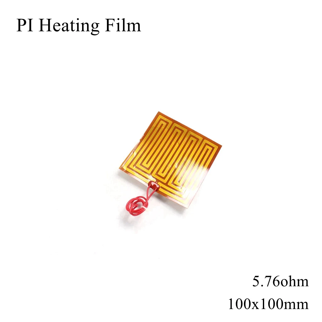 

100x100mm 5V 12V 24V 110V 220V PI Heating Film Polyimide Adhesive Electric Heater Plate Panel Pad Mat Fuel Foil Oil Engine Tank