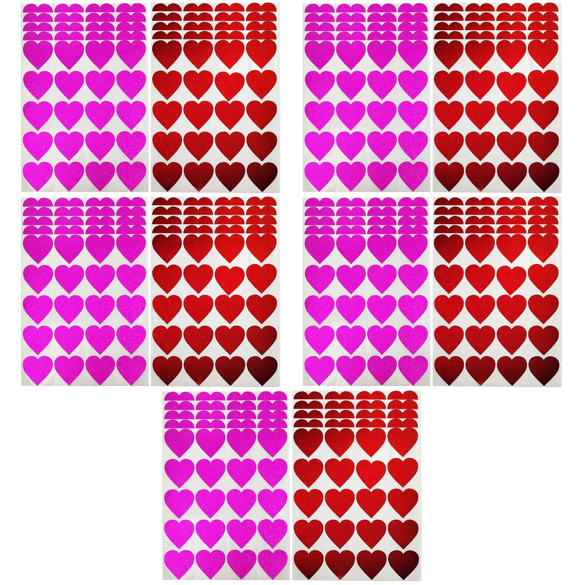 

50 Sheets Wedding Heart Shaped Stickers Glitter Stickers Scrapbooking Stickers Sealing Stickers Valentines Day Accessories
