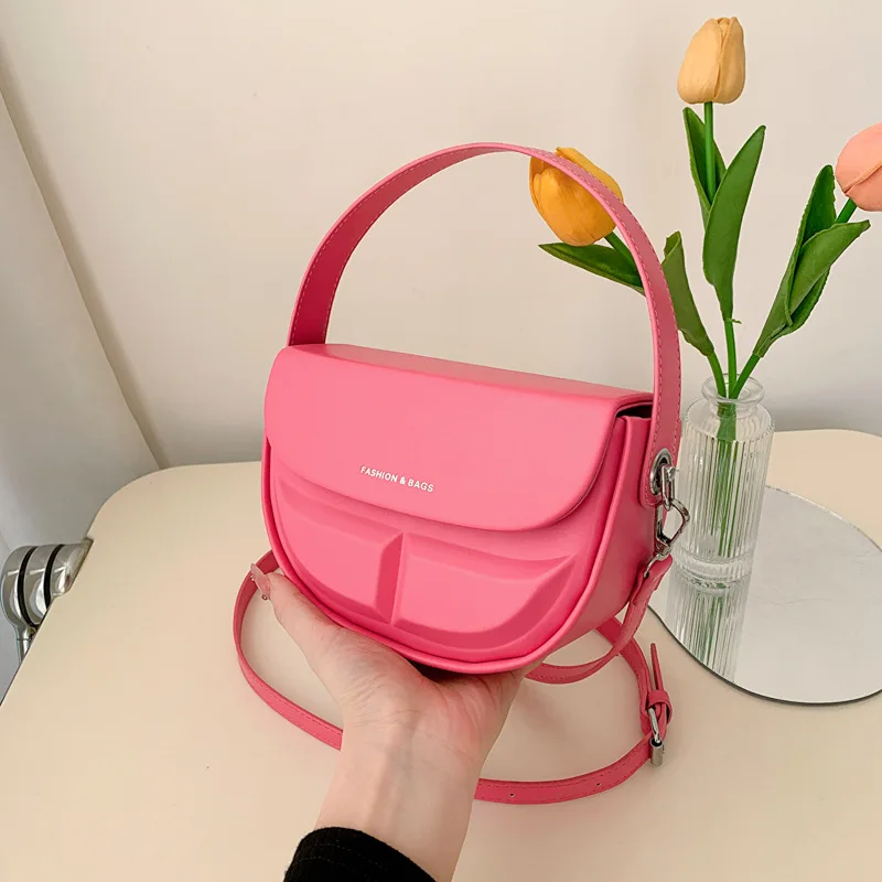

New Trend Fashion Female Senior Sense of Leisure Pure Color Hundred with Light Luxury Niche Design Crossbody Shoulder Handbag