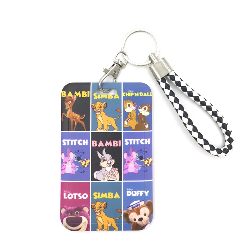 

Disney Characters Bambi Lion King Stitch Cute Card Cover Clip Lanyard Student Nurse Badge Reel Clips Cartoon ID Cards Holder